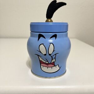 Tokyo Disneysea TDS Aladdin Genie Candies Tin Jar Blue EMPTY